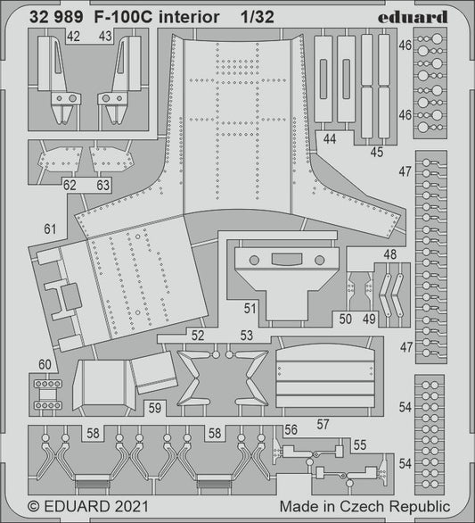 Eduard 32989 1:32 North-American F-100C Super Sabre Interior