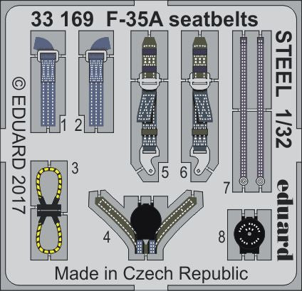 Eduard 33169 1:32 Lockheed-Martin F-35A Lightning II seatbelts STEEL