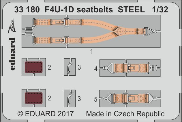 Eduard 33180 1:32 Vought F4U-1D Corsair seatbelts STEEL