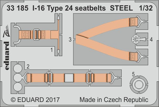 Eduard 33185 1:32 Polikarpov I-16 type 24 seatbelts STEEL