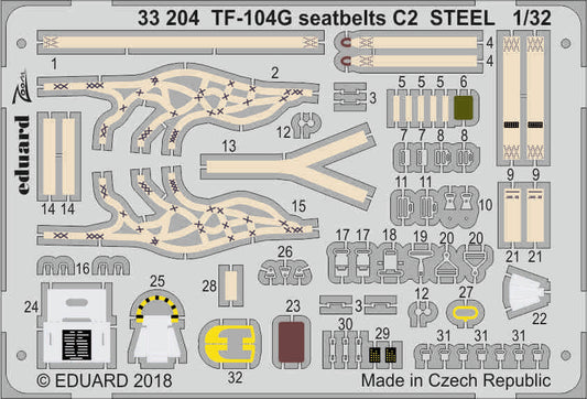 Eduard 33204 1:32 Lockheed TF-104G Starfighter seatbelts C2 STEEL