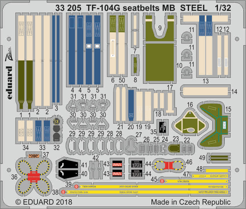 Eduard 33205 1:32 Lockheed TF-104G Starfighter seatbelts MB STEEL