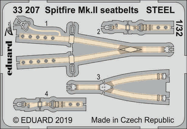 Eduard 33207 1:32 Supermarine Spitfire Mk.IIa seatbelts STEEL