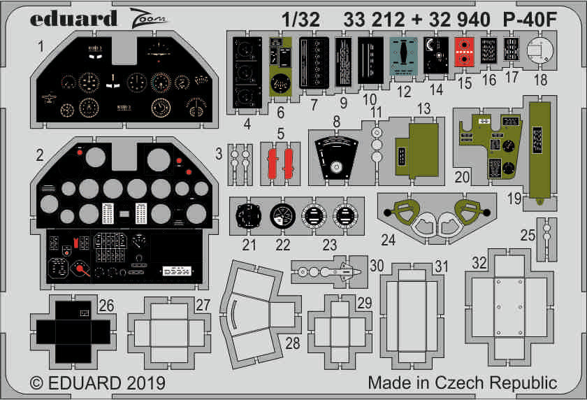 Eduard 33212 1:32 Curtiss P-40F Warhawk