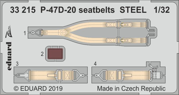 Eduard 33215 1:32 Republic P-47D-20 Thunderbolt seatbelts STEEL