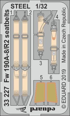 Eduard 33227 1:32 Focke-Wulf Fw-190A-8/R2 seatbelts STEEL