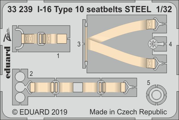 Eduard 33239 1:32 Polikarpov I-16 Type 10 seatbelts STEEL