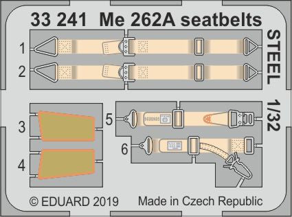 Eduard 33241 1:32 Messerschmitt Me-262A-1 seatbelts STEEL