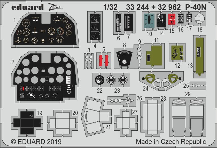 Eduard 33244 1:32 Curtiss P-40N Warhawk