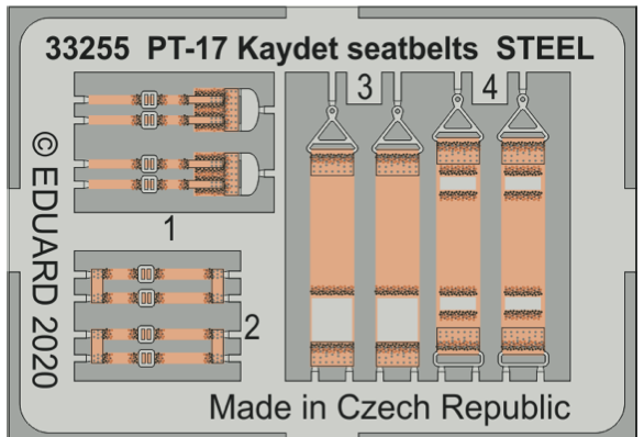 Eduard 33255 1:32 Boeing PT-17 Kaydet seatbelts STEEL