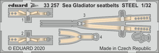 Eduard 33257 1:32 Gloster Sea Gladiator seatbelts STEEL