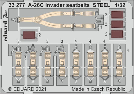 Eduard 33277 1:32 Douglas A-26C Invader Seatbelts STEEL