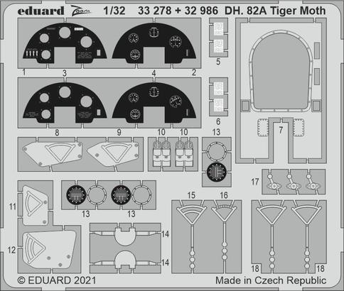 Eduard 33278 1:32 de Havilland DH.82A Tiger Moth Instrument Panel