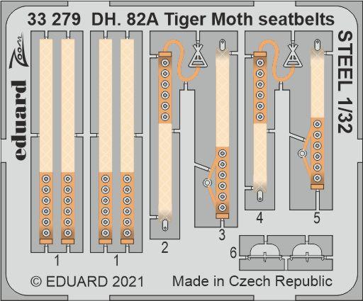 Eduard 33279 1:32 de Havilland DH.82A Tiger Moth Seatbelts STEEL