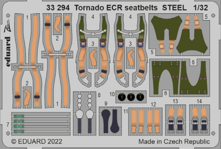 Eduard 33294 1:32 Panavia Tornado ECR seatbelts STEEL