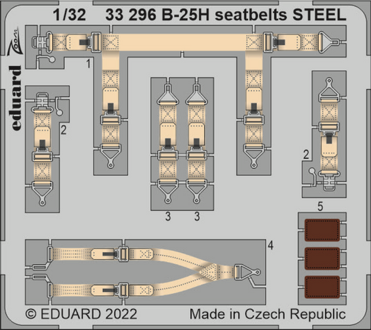 Eduard 33296 1:32 North-American B-25H Mitchell Seatbelts STEEL