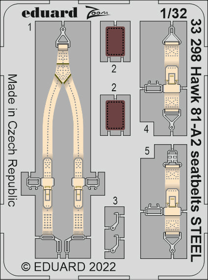 Eduard 33298 1:32 Curtiss Hawk 81-A2 Seatbelts STEEL