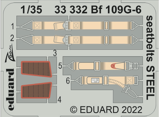 Eduard 33332 1:35 Messerschmitt Bf-109G-6 Seatbelts STEEL