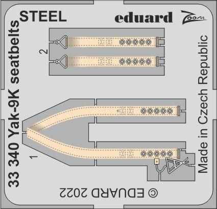 Eduard 33340 1:32 Yakovlev Yak-9K Seatbelts STEEL