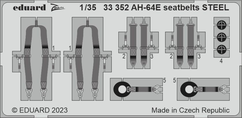 Eduard 33352 1:35 Boeing/Hughes AH-64E seatbelts STEEL to be used with Takom