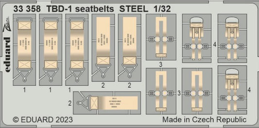 Eduard 33358 1:32 TBD-1 Devastator seatbelts STEEL