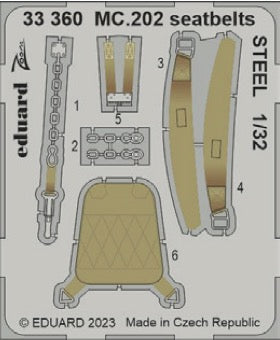 Eduard 33360 1:32 Macchi MC.202 Folgore seatbelts STEEL