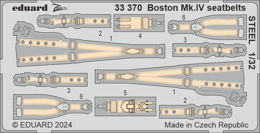 Eduard 33370 1:32 Douglas Boston Mk.IV seatbelts STEEL