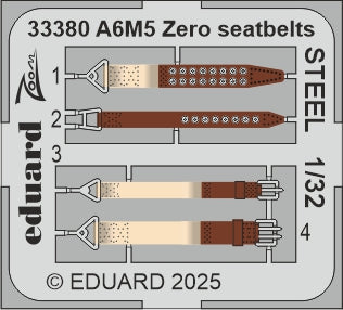 Eduard ED33380 1:32 Mitsubishi A6M5 Zero seatbelts STEEL 1/32