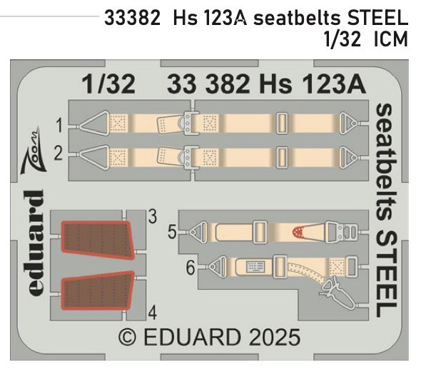 Eduard 33382 1:32 Henschel Hs-123A seatbelts STEEL