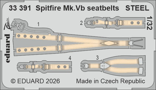 Eduard 33391 1:32 Supermarine Spitfire Mk.Vb Seatbelts STEEL