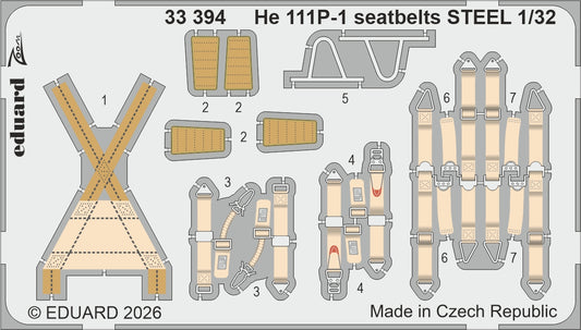 Eduard 33394 1:32 Heinkel He-111P-1 seatbelts STEEL