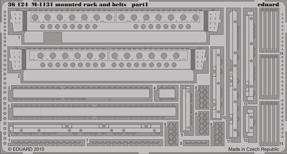 Eduard 36124 1:35 APC M1131 Stryker Mounted Rack and Belts