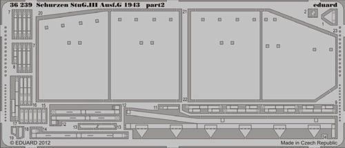 Eduard 36239 1:35 Schurzen Sturmgesgutz/StuG.III Ausf.G 1943 Schurzen