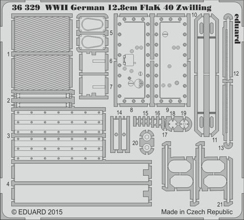 Eduard 36329 1:35 WWII German 12.8cm FlaK 40 Zwilling