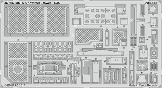 Eduard 36366 1:35 MSTA Self Propelled Howitzer - tower