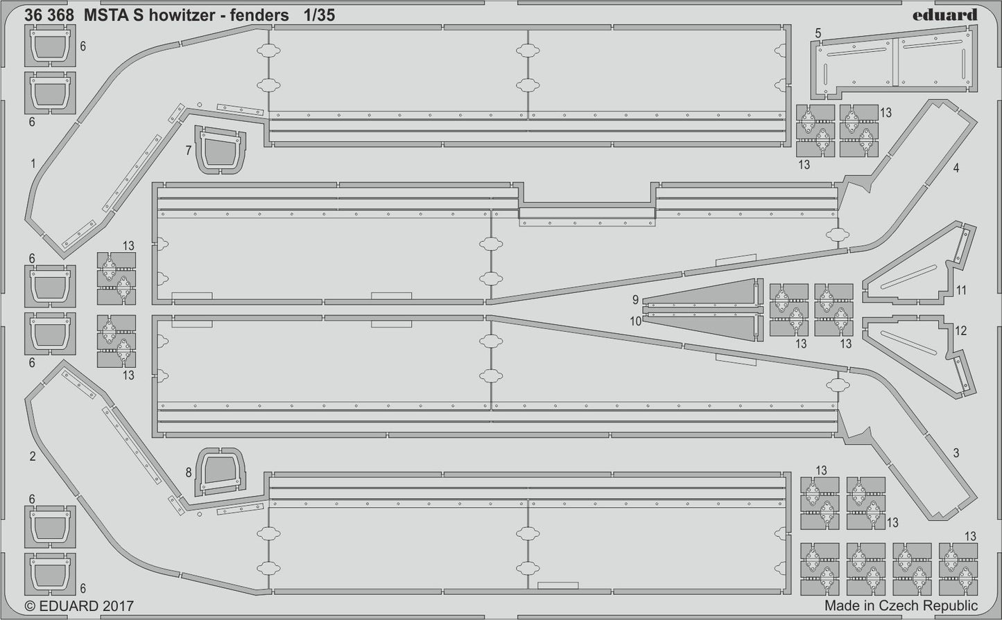 Eduard 36368 1:35 MSTA Self Propelled Howitzer - fenders