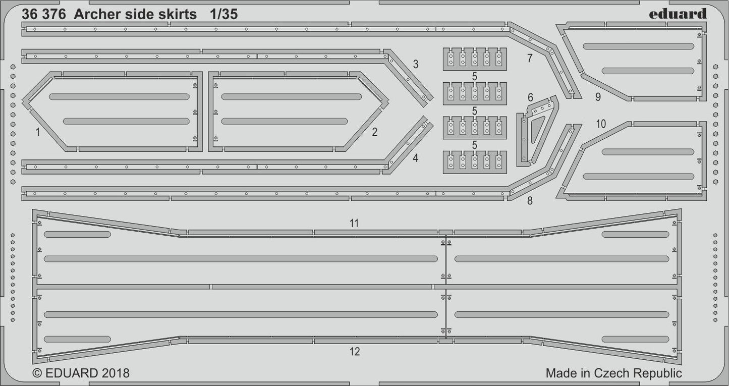 Eduard 36376 1:35 Archer British Self-Propelled Anti-Tank Gun side skirts