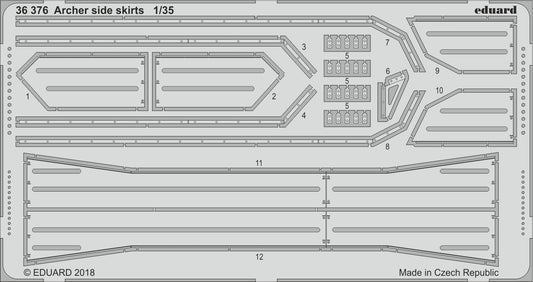 Eduard 36376 1:35 Archer British Self-Propelled Anti-Tank Gun side skirts