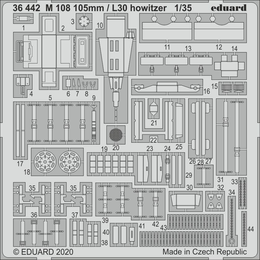 Eduard 36442 1:35 M108 105mm/L30 Self-Propelled Howitzer