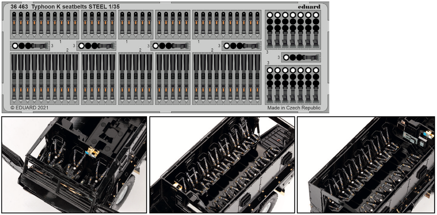 Eduard 36463 1:35 Typhoon-K 6X6 Armoured Vehicle seatbelts STEEL