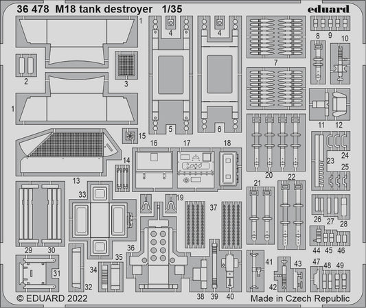 Eduard 36478 1:35 M18 Hellcat tank destroyer for Tamiya