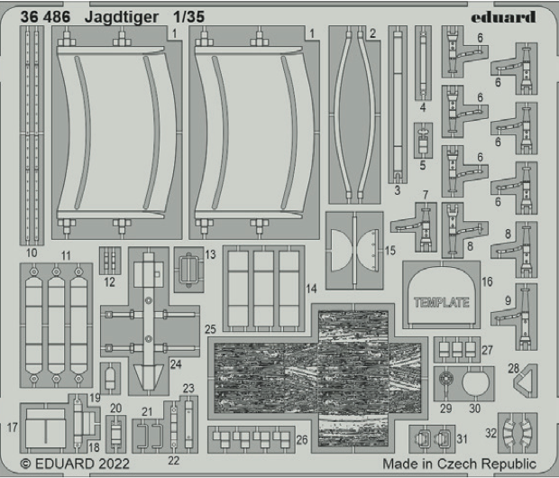 Eduard 36486 1:35 German Sd.Kfz.186 Jagdtiger (Porsche Production) for Hobby Boss