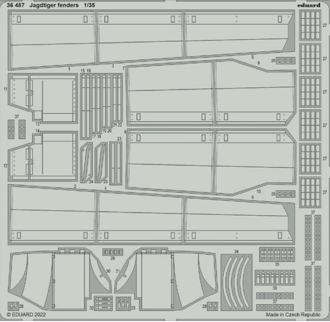 Eduard 36487 1:35 German Sd.Kfz.186 Jagdtiger (Porsche Production) fenders