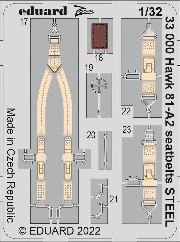 Eduard 3DL32006 1:32 Curtiss Hawk 81-A2 SPACE 3D Decal instruments with etched parts 1/32