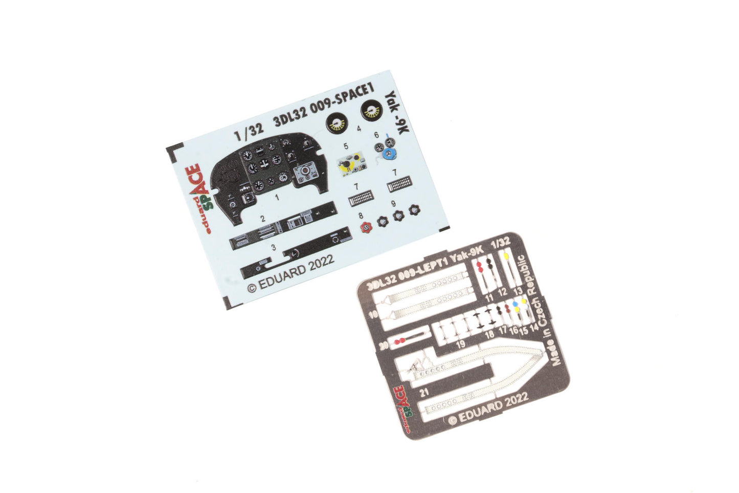 Eduard 3DL32009 1:32 Yakovlev Yak-9K SPACE set - 3D waterslide decals and etched parts 1/32
