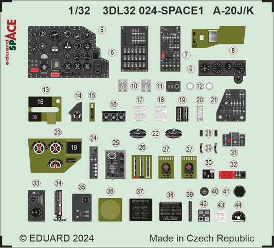 Eduard 3DL32024 1:32 Douglas A-20J/K Havoc SPACE