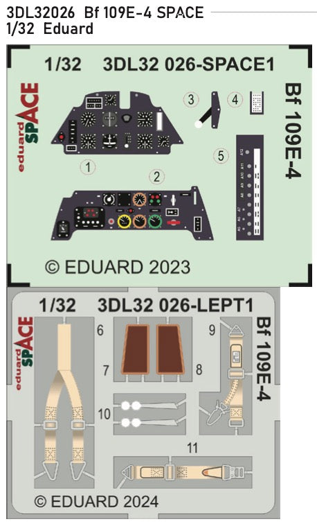 Eduard 3DL32026 1:32 Messerschmitt Bf-109E-4 SPACE