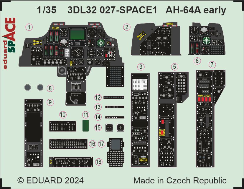 Eduard 3DL32027 1:32 Boeing/Hughes AH-64A Apache Early SPACE