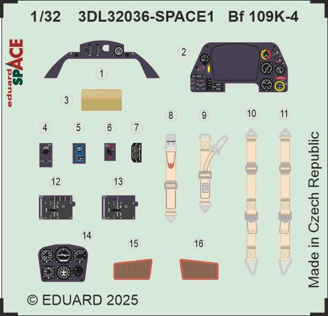 Eduard 3DL32036 1:32 Messerschmitt Bf-109K-4 SPACE