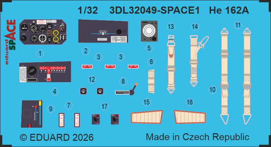 Eduard 3DL32049 1:32 Heinkel He-162A SPACE